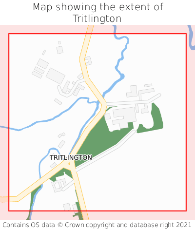 Map showing extent of Tritlington as bounding box