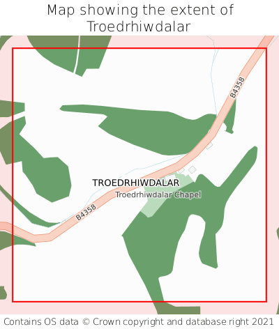 Map showing extent of Troedrhiwdalar as bounding box