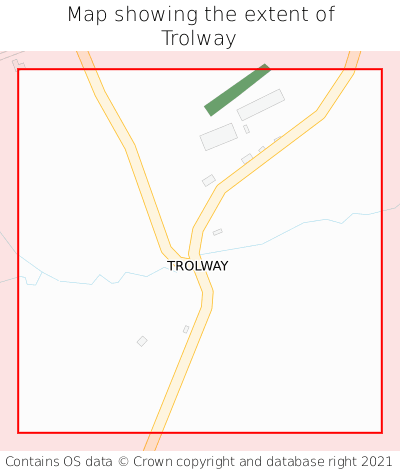 Map showing extent of Trolway as bounding box
