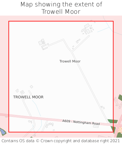 Map showing extent of Trowell Moor as bounding box