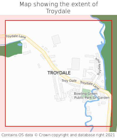 Map showing extent of Troydale as bounding box