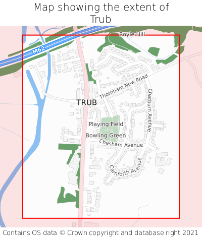 Map showing extent of Trub as bounding box