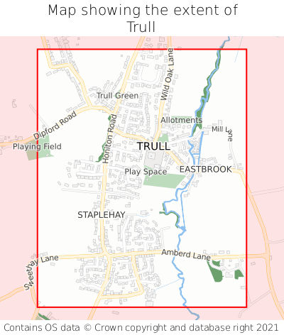 Map showing extent of Trull as bounding box