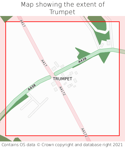 Map showing extent of Trumpet as bounding box