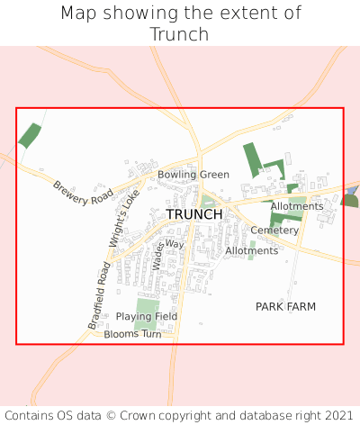 Map showing extent of Trunch as bounding box