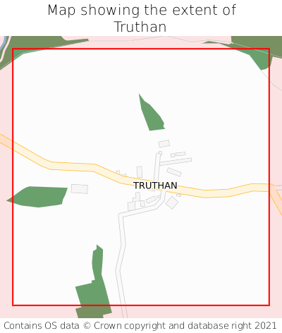 Map showing extent of Truthan as bounding box