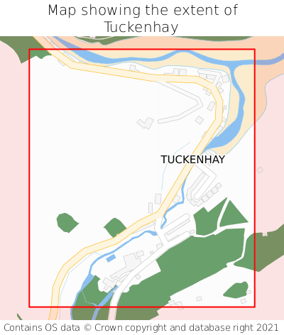 Map showing extent of Tuckenhay as bounding box