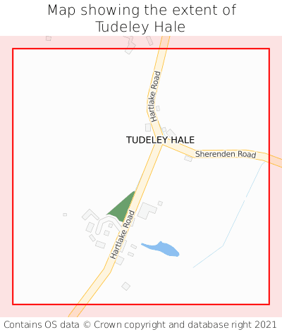 Map showing extent of Tudeley Hale as bounding box