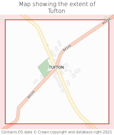 Map showing extent of Tufton as bounding box