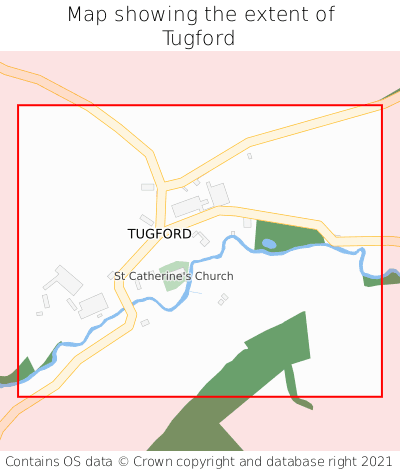 Map showing extent of Tugford as bounding box