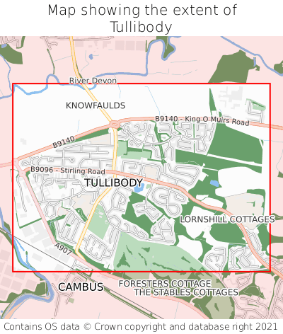 Map showing extent of Tullibody as bounding box