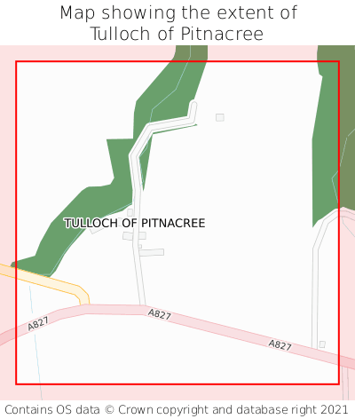 Map showing extent of Tulloch of Pitnacree as bounding box