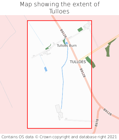 Map showing extent of Tulloes as bounding box