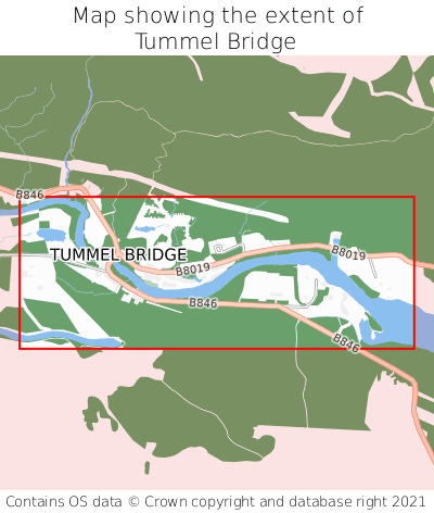 Map showing extent of Tummel Bridge as bounding box