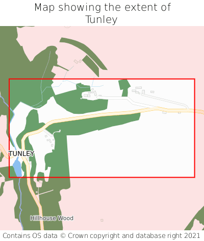 Map showing extent of Tunley as bounding box