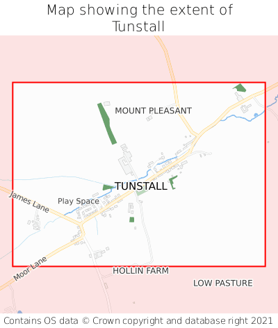 Map showing extent of Tunstall as bounding box