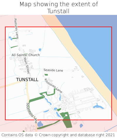 Map showing extent of Tunstall as bounding box