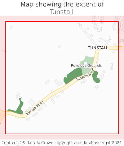 Map showing extent of Tunstall as bounding box