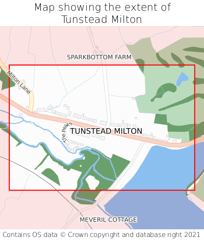 Map showing extent of Tunstead Milton as bounding box