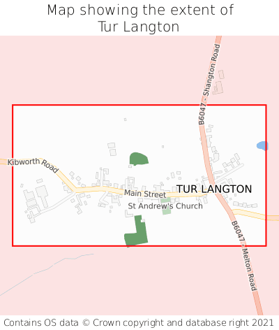 Map showing extent of Tur Langton as bounding box