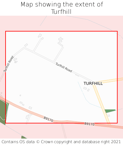 Map showing extent of Turfhill as bounding box