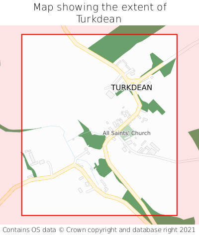 Map showing extent of Turkdean as bounding box
