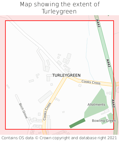 Map showing extent of Turleygreen as bounding box
