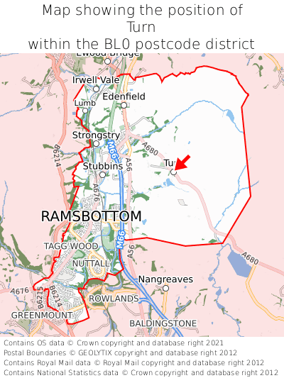 Map showing location of Turn within BL0