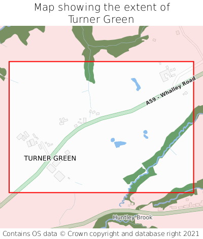 Map showing extent of Turner Green as bounding box
