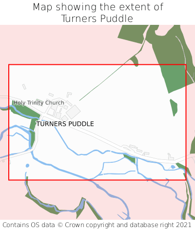 Map showing extent of Turners Puddle as bounding box