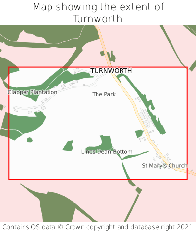 Map showing extent of Turnworth as bounding box