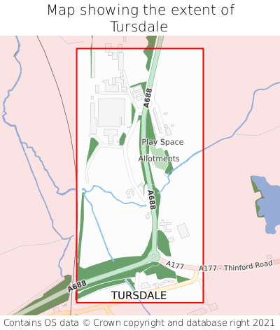 Map showing extent of Tursdale as bounding box