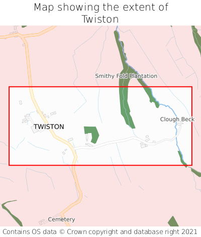 Map showing extent of Twiston as bounding box