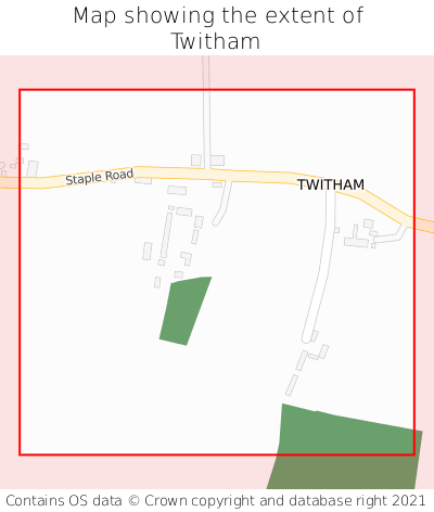 Map showing extent of Twitham as bounding box