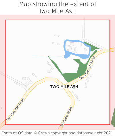 Map showing extent of Two Mile Ash as bounding box