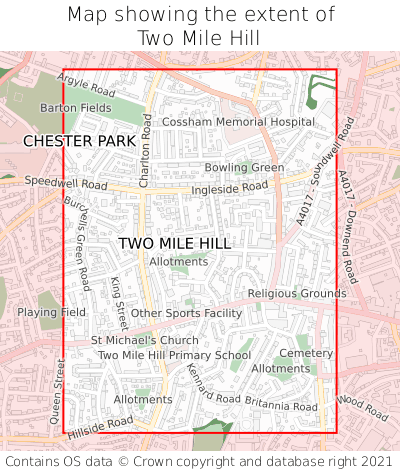 Map showing extent of Two Mile Hill as bounding box