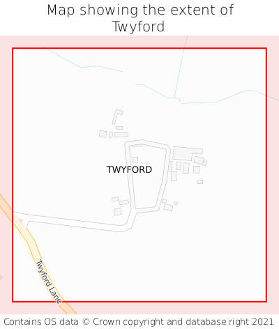 Map showing extent of Twyford as bounding box