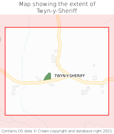 Map showing extent of Twyn-y-Sheriff as bounding box
