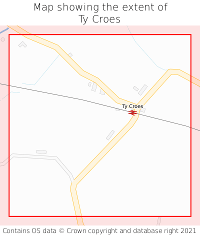 Map showing extent of Ty Croes as bounding box