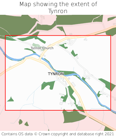 Map showing extent of Tynron as bounding box