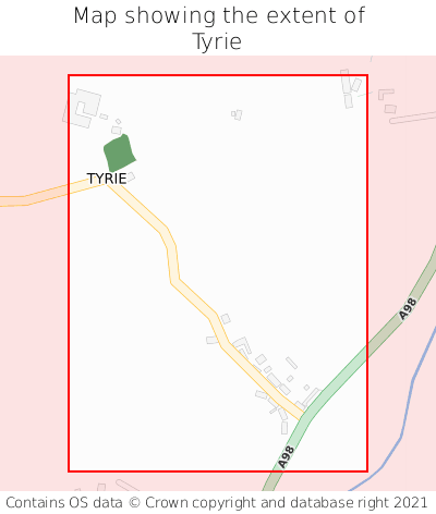 Map showing extent of Tyrie as bounding box