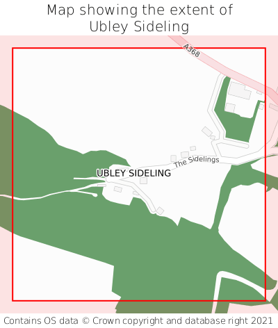 Map showing extent of Ubley Sideling as bounding box