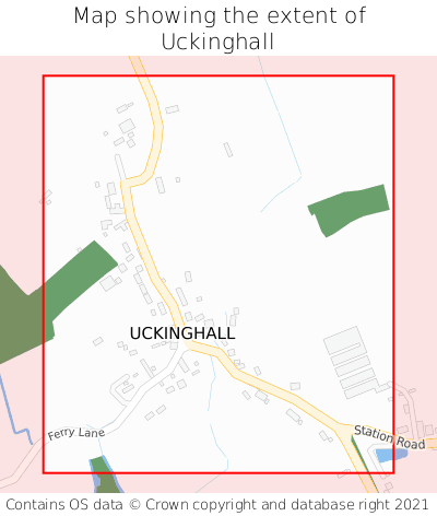Map showing extent of Uckinghall as bounding box