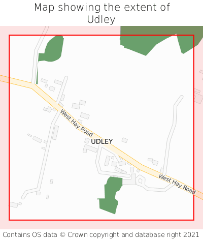 Map showing extent of Udley as bounding box