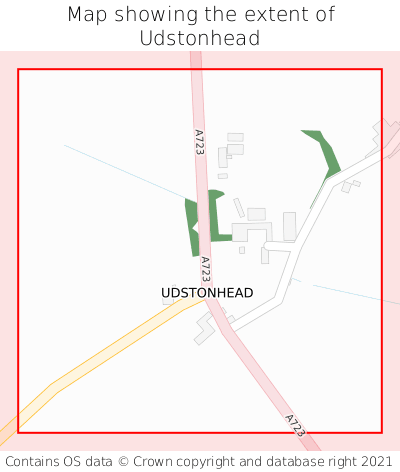 Map showing extent of Udstonhead as bounding box