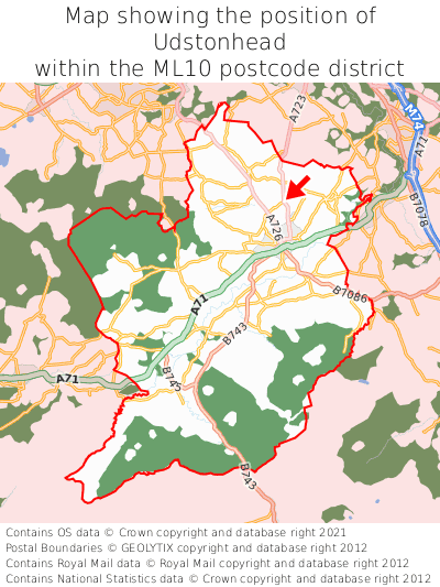 Map showing location of Udstonhead within ML10