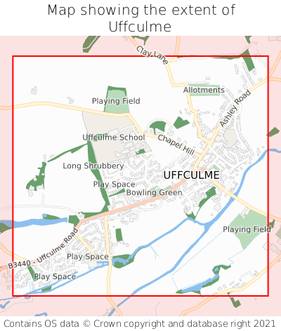Map showing extent of Uffculme as bounding box