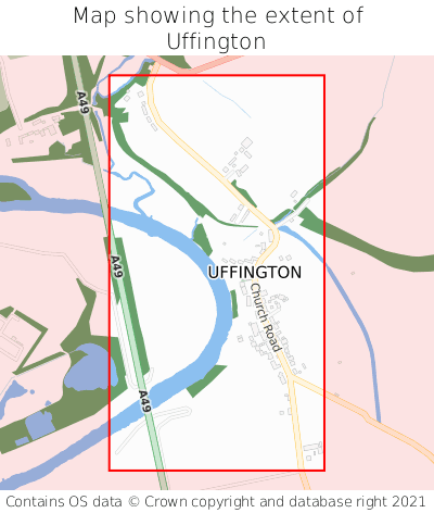 Map showing extent of Uffington as bounding box