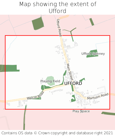 Map showing extent of Ufford as bounding box