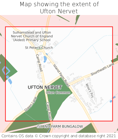 Map showing extent of Ufton Nervet as bounding box